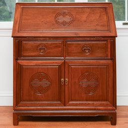 Antique Solid Rosewood Cabinet With Desk