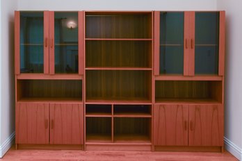 Mid-Century Teak Veneer Wall Unit