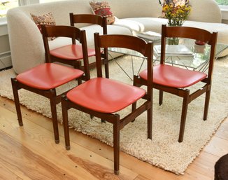 ABC Carpet & Home (4) Bent Cherrywood Dining Chairs