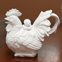 White Porcelain Rooster Tea Pot