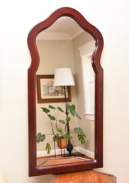 Cherry Wood Framed Arched Keyhole Wall Mirror