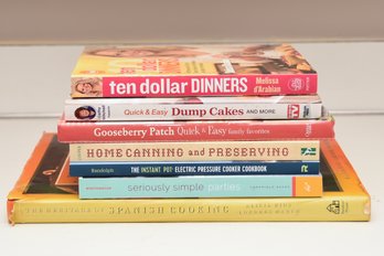 7 Cookbooks Including Spanish, Home Parties, Cakes And $10 Dinners