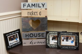 3 Grandma Photo Frames New In Package And Family Makes A House Art
