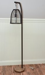 Farmhouse Style Chicken Wire Basket Metal Floor Lamp