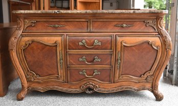 Italian Marble Top Credenza By Michael Amino