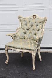 French Provincial Vintage Wingback Tufted Chair