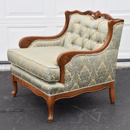 Louis XV Style Vintage Tufted Wing Chair