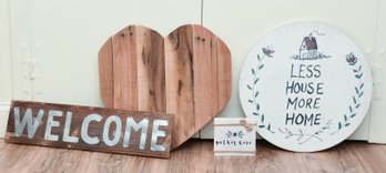 3 Heart And Home Themed Artwork With Collins Painting Welcome Sign