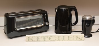 Dash Long Slot Toaster, Krups Coffee Pot With Heated Detachable Base, Capresso Coffee Grinder