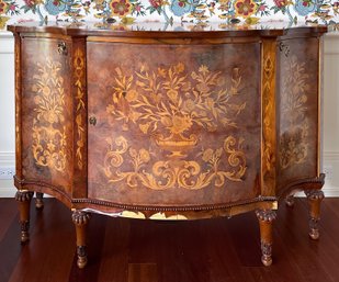 French Provincial Louis XV Style Bar Cabinet Credenza