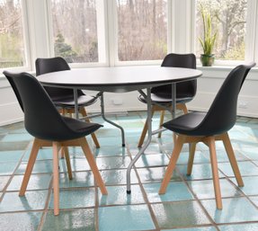 Modern Fold Down Kitchen Table With 4 Chairs