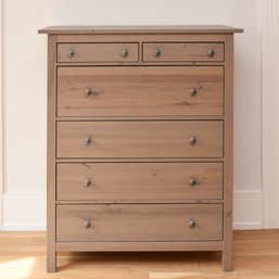 6 Drawer Storage Chest In Rustic Brown Finish With Aged Pewter Hardware