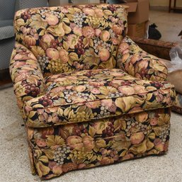 Floral Patterned Custom Upholstered Club Chair