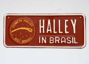 Halley's Comet Brasil License Plate Sign