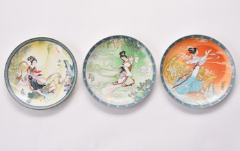 (3) Japanese Imperial Jingdezhen Porcelain Plates, Legends Of Westlake