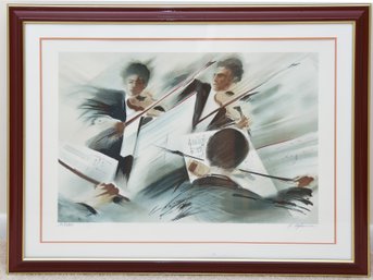 'Le Grand Orchestra' Original Lithograph Signed By Artist Maurice Fillonneau