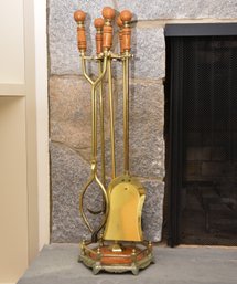 5 Piece Fireplace Tool Set With Stand