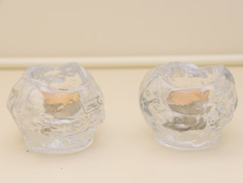 Pair Of Lead Crystal Votive Candle Holders