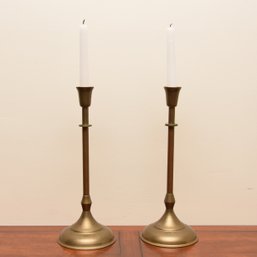 Pair Of Brass Candleholders