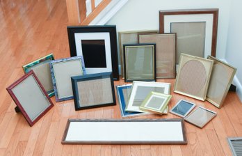 Collection Of 17 Picture Frames, Various Styles, Shapes And Sizes