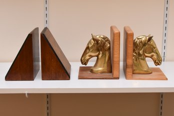 Equestrian Themed Wood Book Ends With Canadian Geese Books End