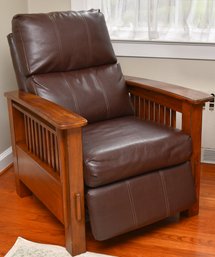 Stickley Style Faux Leather Recliner Chair