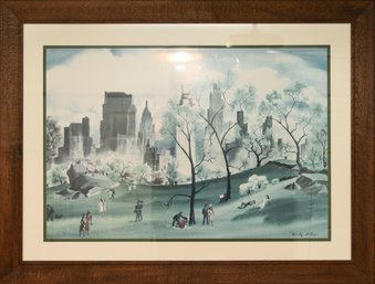 'Central Park, Spring' By Adolph Dehn Framed Lithographic Print