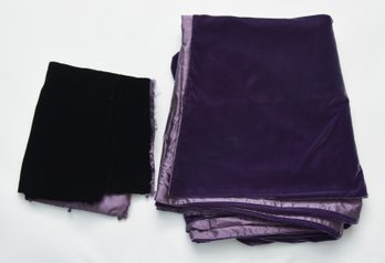(2) Pieces Of Lined Purple Velvet Fabric