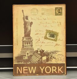 New York Vintage 1923 Postcard Reproduction Metal Wall Art
