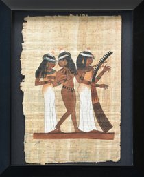 Handpainted Egyptian Papyrus Art Of 3 Women Musicians