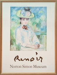 Pierre-Auguste Renoir 'Girl In A Yellow Hat' Norton Simon Museum Framed Print Under Glass
