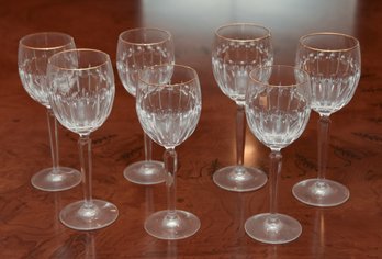 Set Of (7) Waterford Crystal Glassware With Gold Rim
