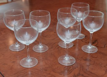 Set Of (7) Crystal Red Wine Glassware