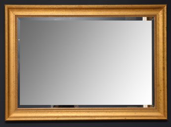 Gold Framed Wood Beveled Wall Mirror