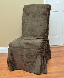 Upholstered Boudoir Chair With Green Velour Cover