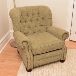 Barcalounger Studded Sage Green Recliner With Tufted Seat Back