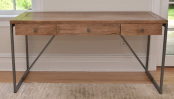 Hooker Furniture Contemporary (3) Drawer Wood And Metal Desk