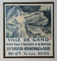 French 'Ville De Gand' Framed Lithograph Print