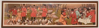 Albert Guillaume 'Hunting With Hounds', Lithographic Reproduction From Original 1900's French Poster