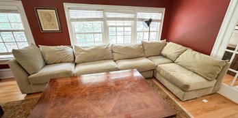 (5) Piece Ultrasuede Beige Sectional Sofa