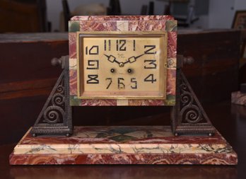 Antique Art Deco Marble Mantel Clock