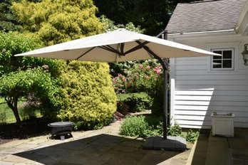 Sunbrella Outdoor 9' Ft Canopy Umbrella With Base, Beige