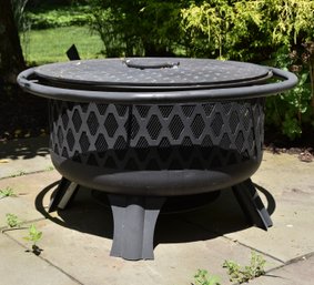 Outdoor 30' Steel Fire Pit With Cover