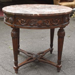 French Louis XVI Style Marble Top Table
