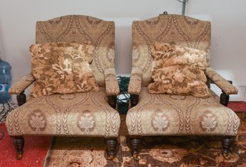 Pair Of Lee Jofa Studded French Bergere Style Chairs