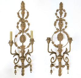 Pair Of Neoclassical Style Metal Wall Sconces