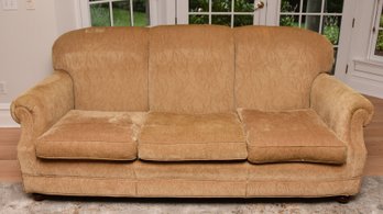 3 Cushion Gold Upholstered Sofa No. 1
