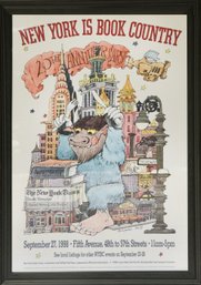 Retro 'New York Is Book Country' Framed Lithograph Designed By Maurice Sendak, 1998