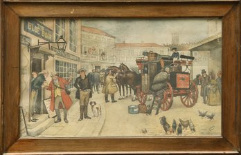'David Copperfield Arrives In London' By Albert Ludovici Framed Lithograph