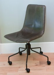 West Elm Leather Armless Swivel Adjustable Height Office Chair